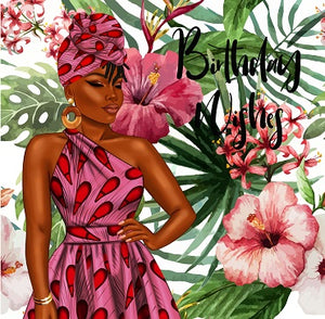 986 Tropical Wishes 3 Black Birthday card for Women