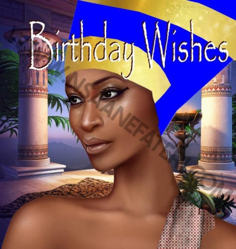 703 Egyptian Queen Nsaa Nefateri Black Birthday Card For Women Celebration Card
