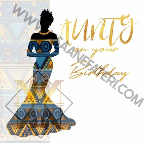 754 Aunty Gold Nsaa Nefateri Black Birthday Cards For Women Celebration Card