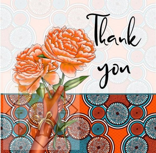 948 Thank You With Flowers Celebration Card